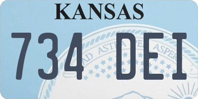 KS license plate 734DEI