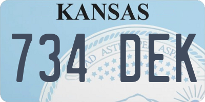 KS license plate 734DEK