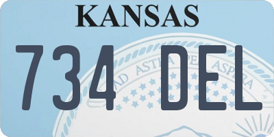 KS license plate 734DEL
