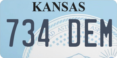 KS license plate 734DEM