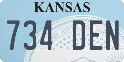 KS license plate 734DEN