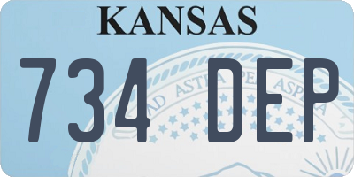 KS license plate 734DEP