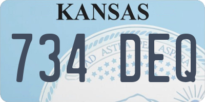 KS license plate 734DEQ