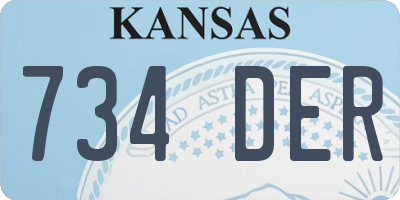 KS license plate 734DER