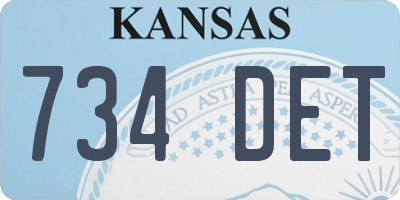 KS license plate 734DET