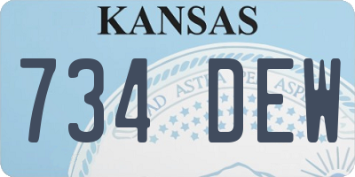 KS license plate 734DEW