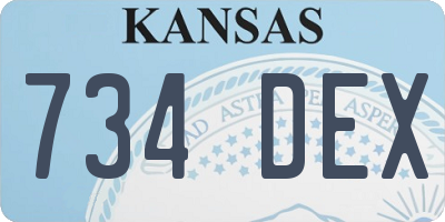 KS license plate 734DEX