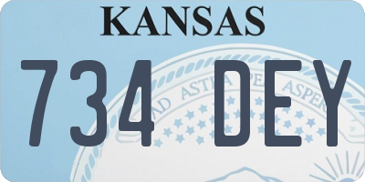 KS license plate 734DEY