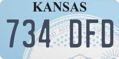 KS license plate 734DFD
