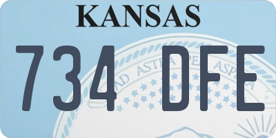 KS license plate 734DFE