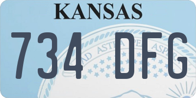 KS license plate 734DFG