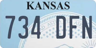 KS license plate 734DFN