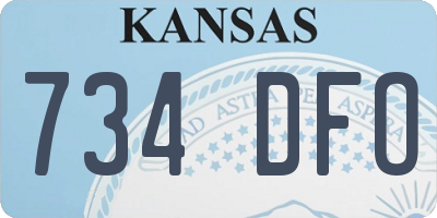 KS license plate 734DFO