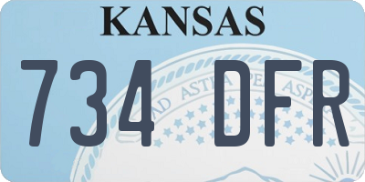 KS license plate 734DFR