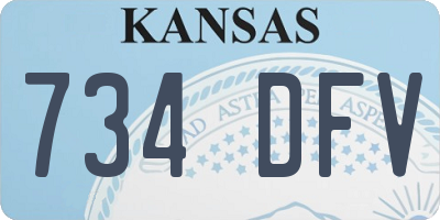 KS license plate 734DFV