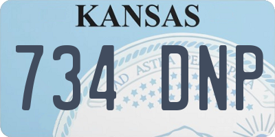 KS license plate 734DNP