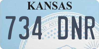 KS license plate 734DNR