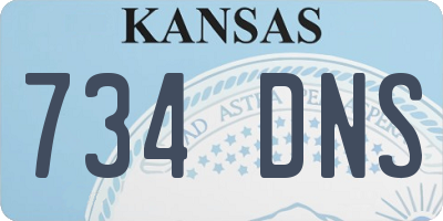 KS license plate 734DNS