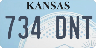 KS license plate 734DNT