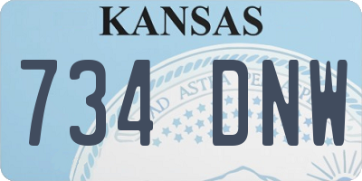 KS license plate 734DNW