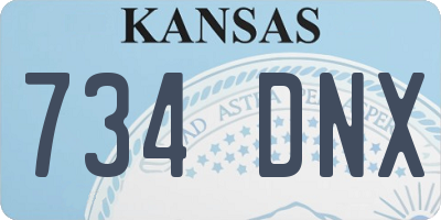 KS license plate 734DNX