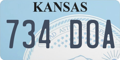 KS license plate 734DOA