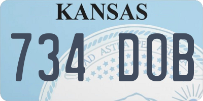 KS license plate 734DOB