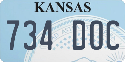 KS license plate 734DOC