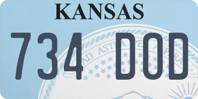 KS license plate 734DOD