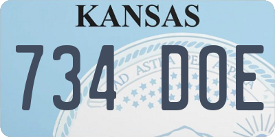 KS license plate 734DOE