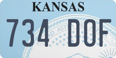 KS license plate 734DOF