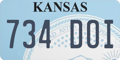 KS license plate 734DOI
