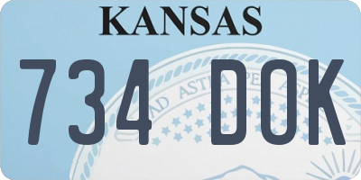 KS license plate 734DOK