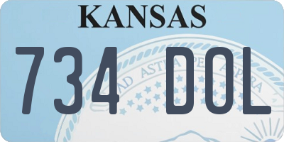 KS license plate 734DOL