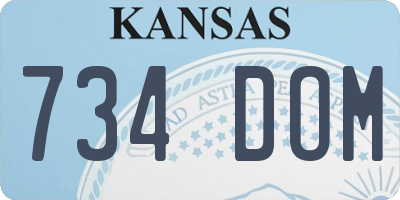 KS license plate 734DOM