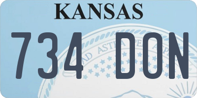 KS license plate 734DON