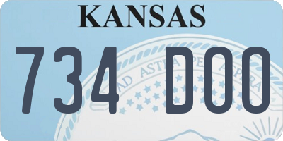 KS license plate 734DOO