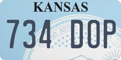 KS license plate 734DOP
