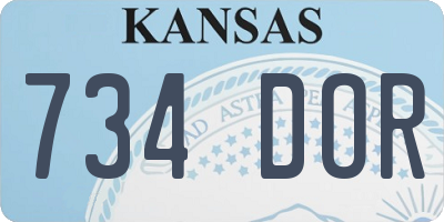 KS license plate 734DOR