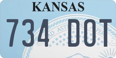 KS license plate 734DOT