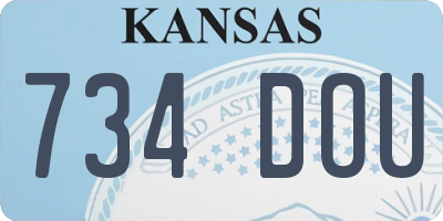KS license plate 734DOU