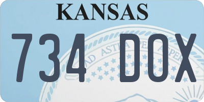 KS license plate 734DOX