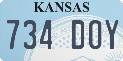 KS license plate 734DOY