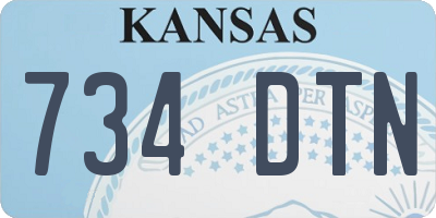 KS license plate 734DTN