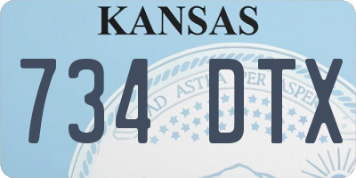 KS license plate 734DTX