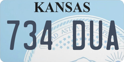 KS license plate 734DUA