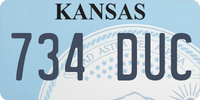 KS license plate 734DUC