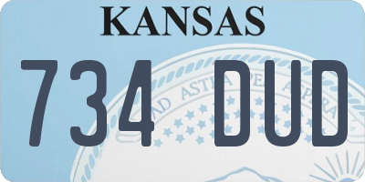 KS license plate 734DUD