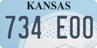 KS license plate 734EOO