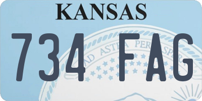 KS license plate 734FAG